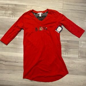 NWT!! Christmas 3/4 sleeve Nightgown W/ Embroidery